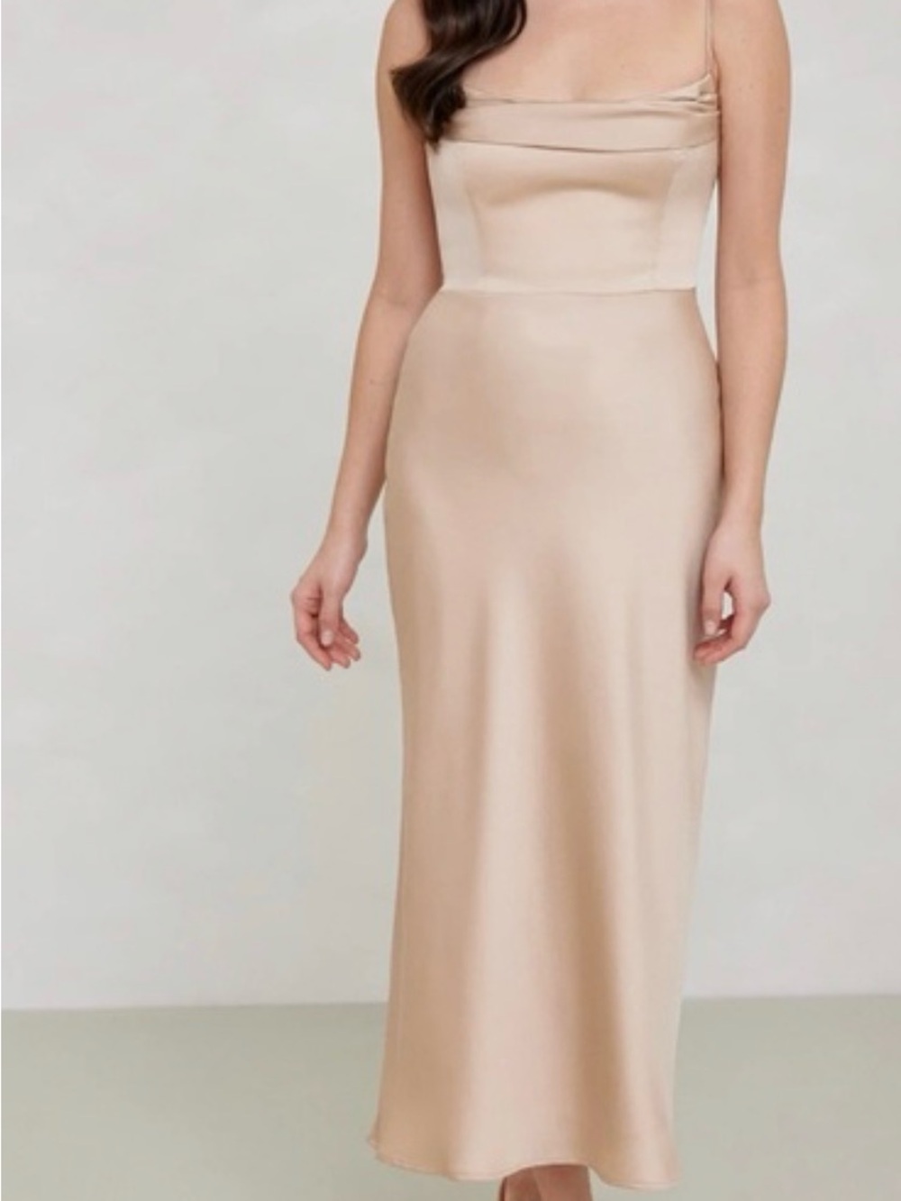 Park & Fifth gold Slip Midi Dress with Cowl Neck - Picture 6 of 6